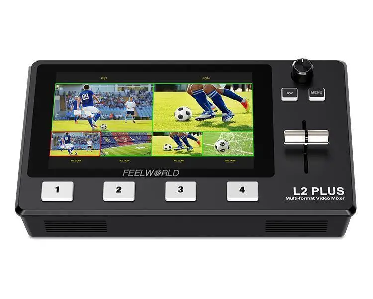 FEELWORLD L2 PLUS Multi-Camera Video Mixer Switcher with 5.5 Inch Touch Screen Chroma Key USB3.0 for Live Streaming Wedding