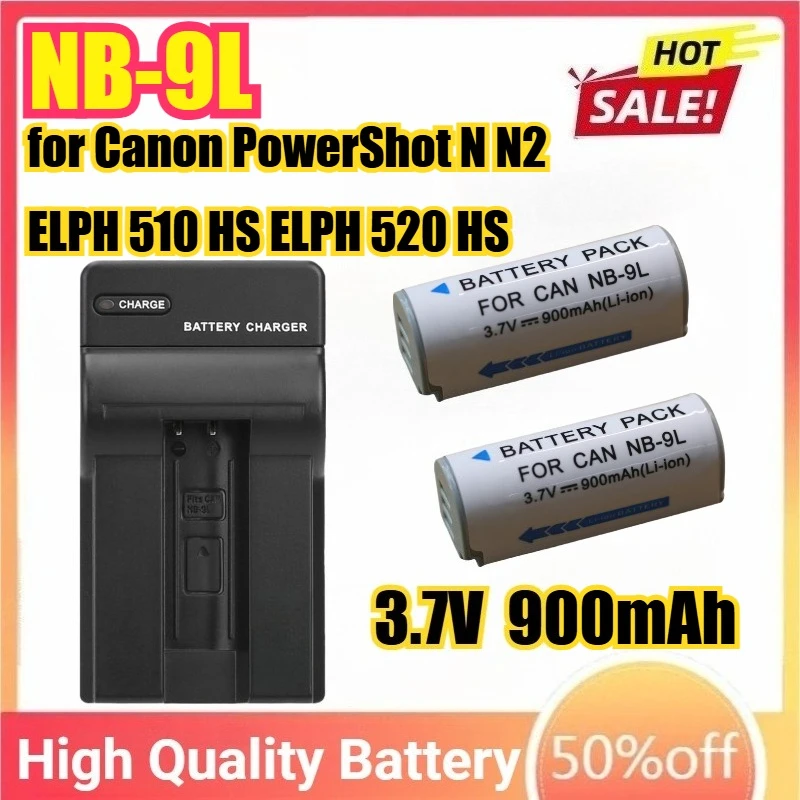 NB-9L Camera Battery+USB Charger for Canon PowerShot N N2 ELPH 510 HS ELPH 520  ELPH 530 HS SD4500 IS IXUS 1000 HS  IXY 50S