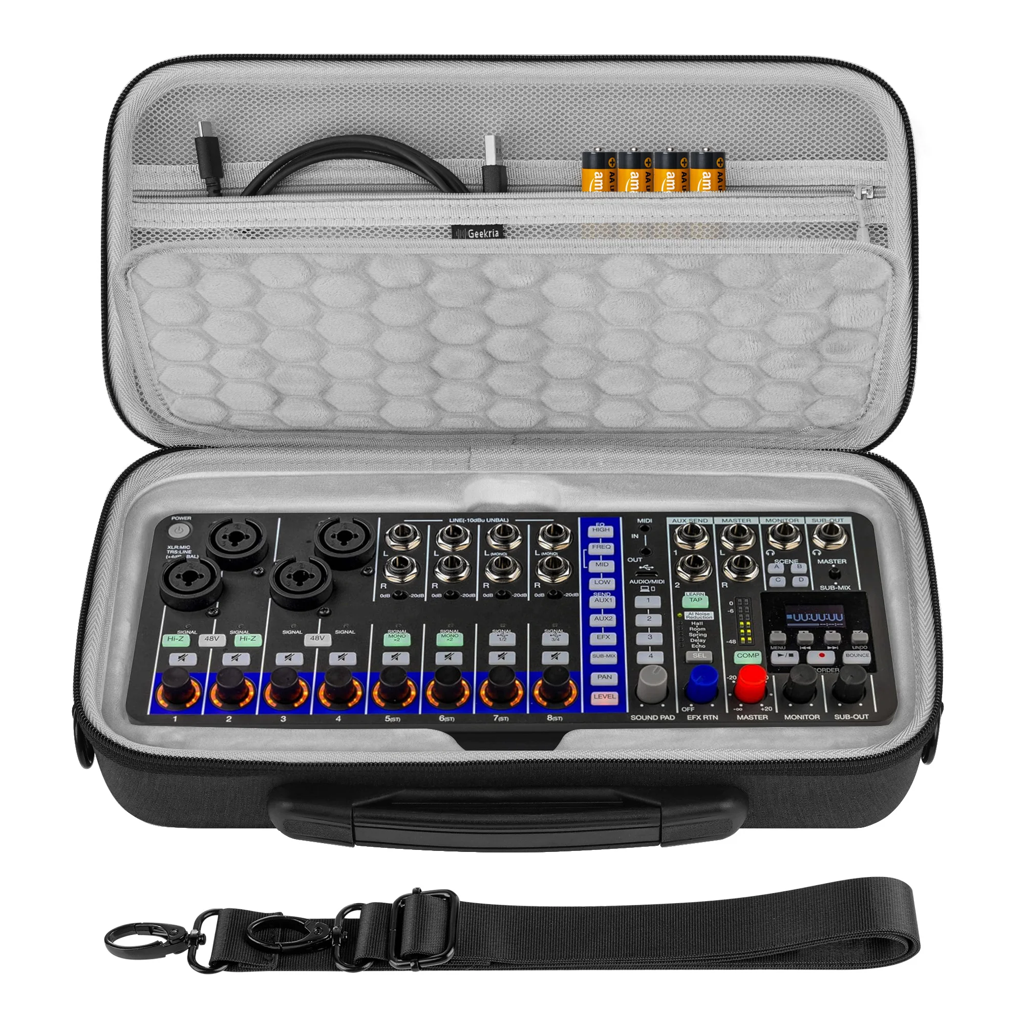 Geekria Hard EVA Case for Zoom LiveTrak L6 Max L6 Digital Audio Mixer Recorder Shockproof Travel Carrying Bag Dark Gray