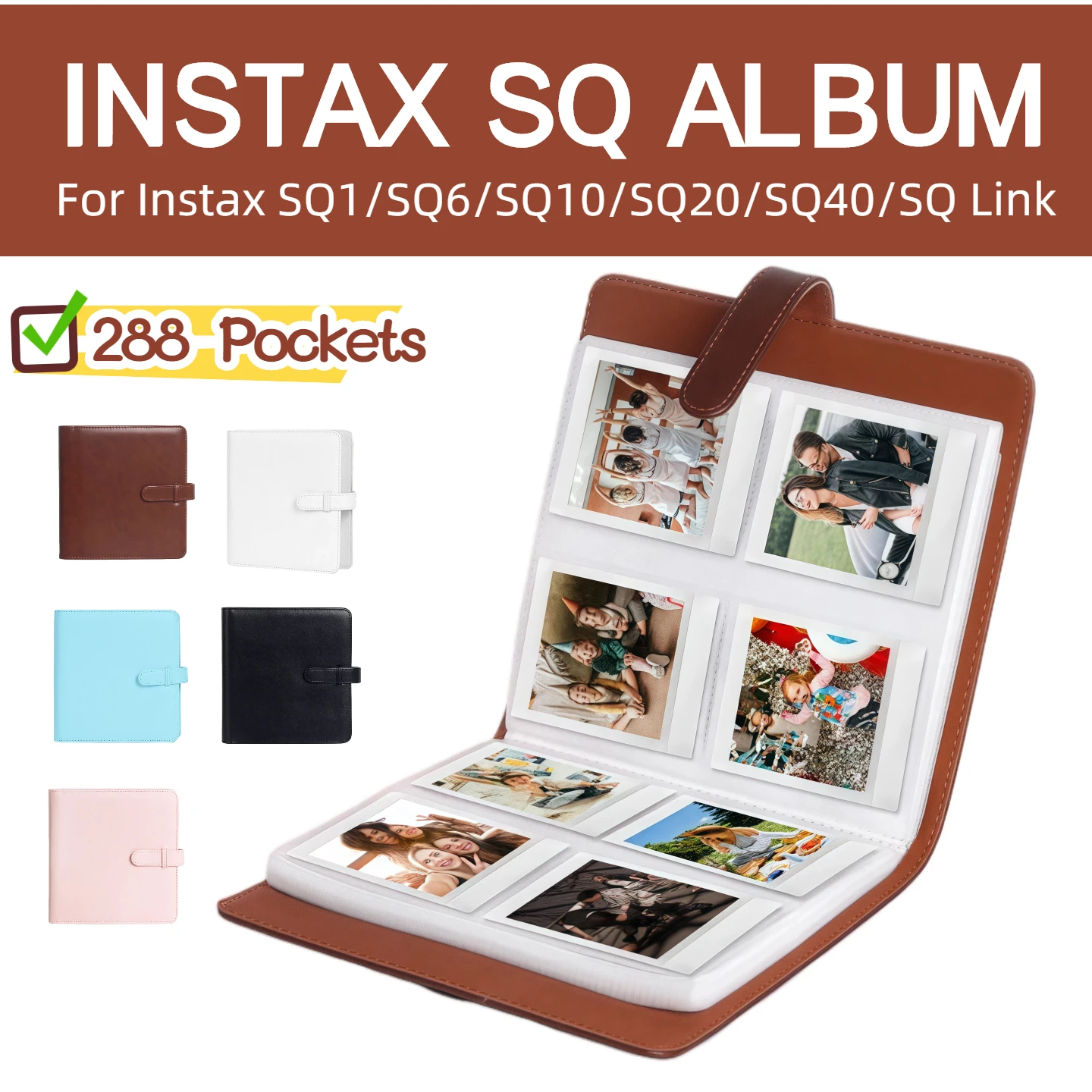 1 pc, 288 pockets Photo Album for Instax Square SQ1/SQ6/SQ10/SQ20/SQ40 Camera Kodak Mini 3 Square,Mini Shot 3 Square