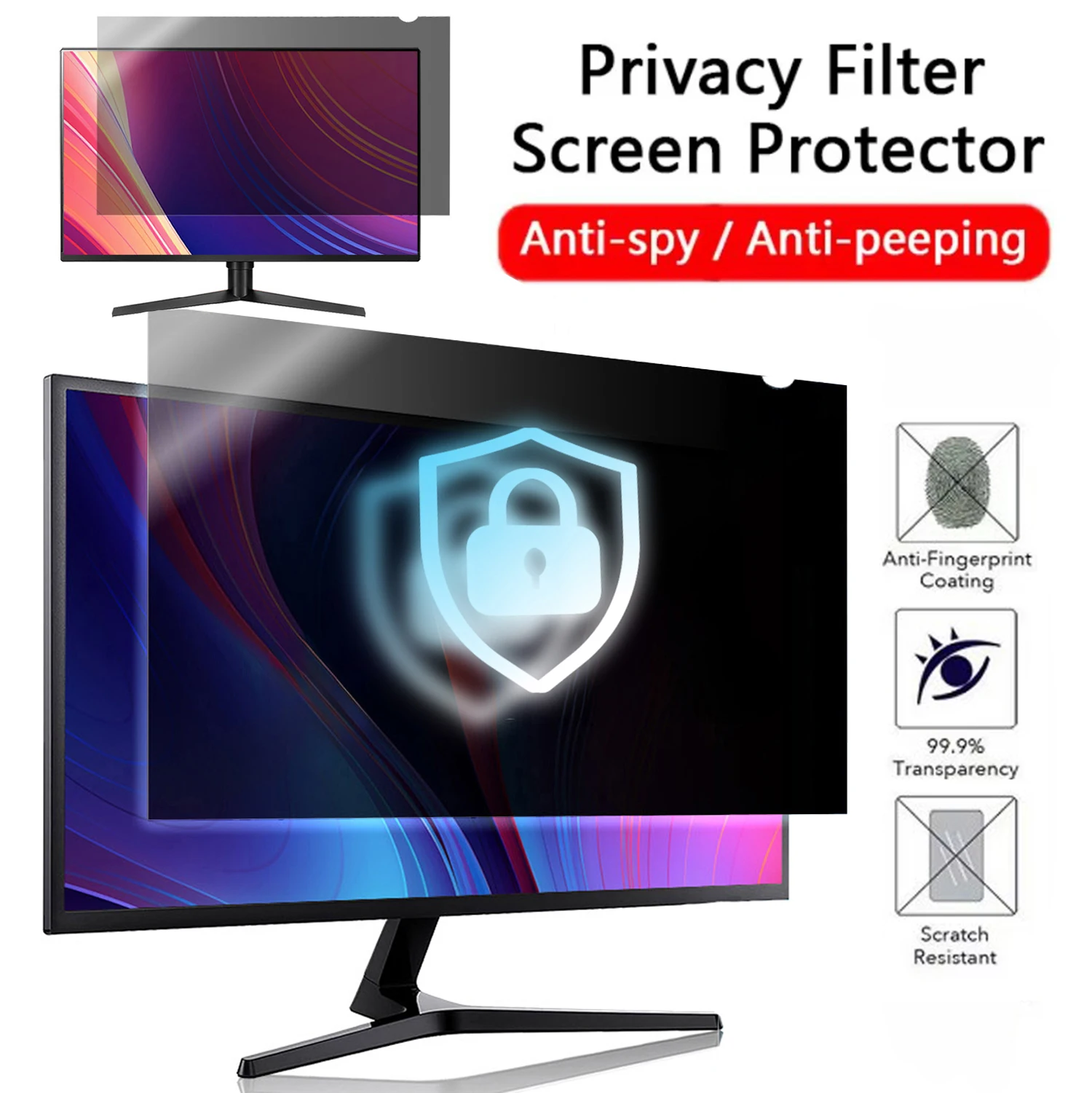 Large Size Privacy Screen Protector For Computer 24 23.8 23 22 21.5 20 inch PC Privacy Filter Anti-spy Anti-peep Protective Film