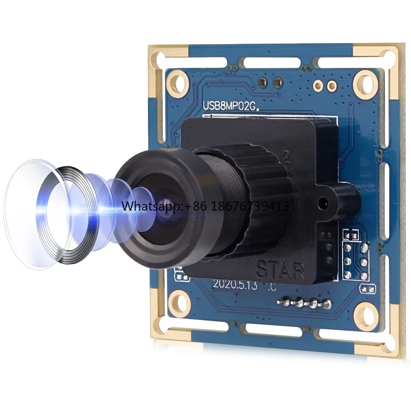 Factory Supply 8MP HD Sensor IMX179 Webcam PC Usb Mini Cctv Video Machine Vision Camera with 3.6mm Lens