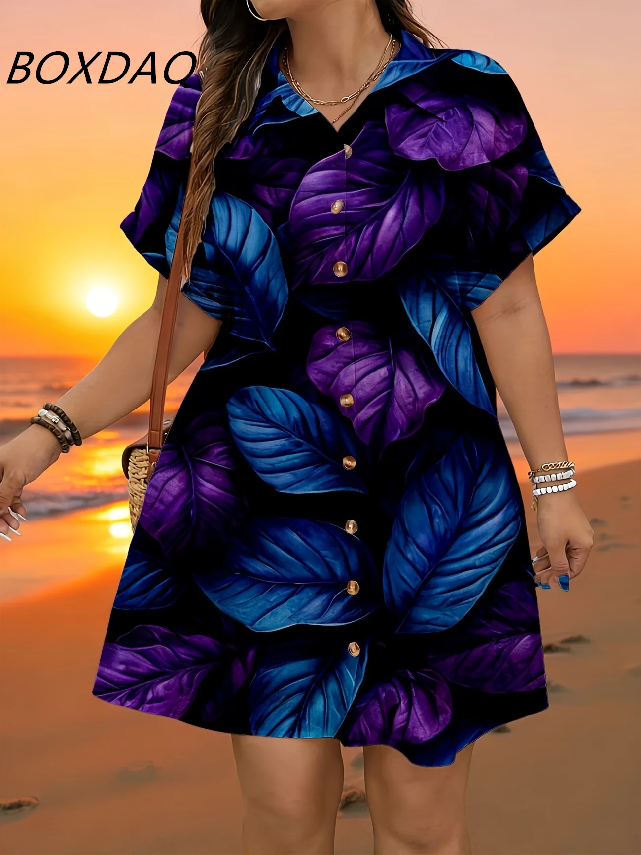 Short Sleeve Flower Pattern Fashion Women Mini Dresses Summer 3D Printed Street Elegant Casual Ladies Shirt Dress Plus Size 3XL