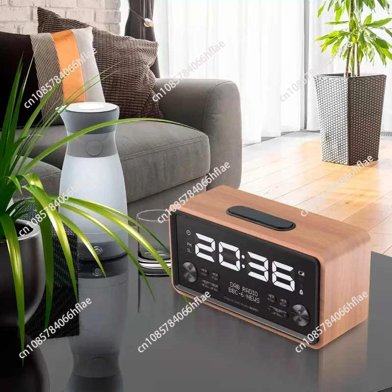 DAB+ FM Bluetooth 5.0 Radio, Multifunctional Alarm Clock Speaker with Wireless Charger, Premium Home Audio System