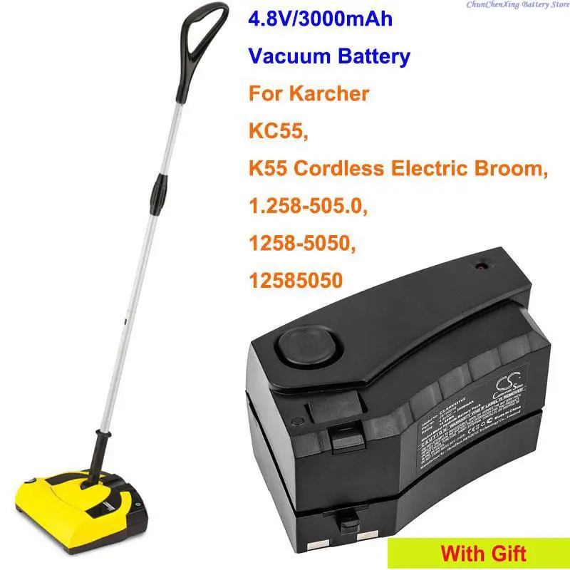 Cameron Sino 3000mAh Battery for Karcher 1.258-505.0 1258-5050 K55 Cordless Electric Broom KC55 K 55 KC55 Plus K 55 plus K 52