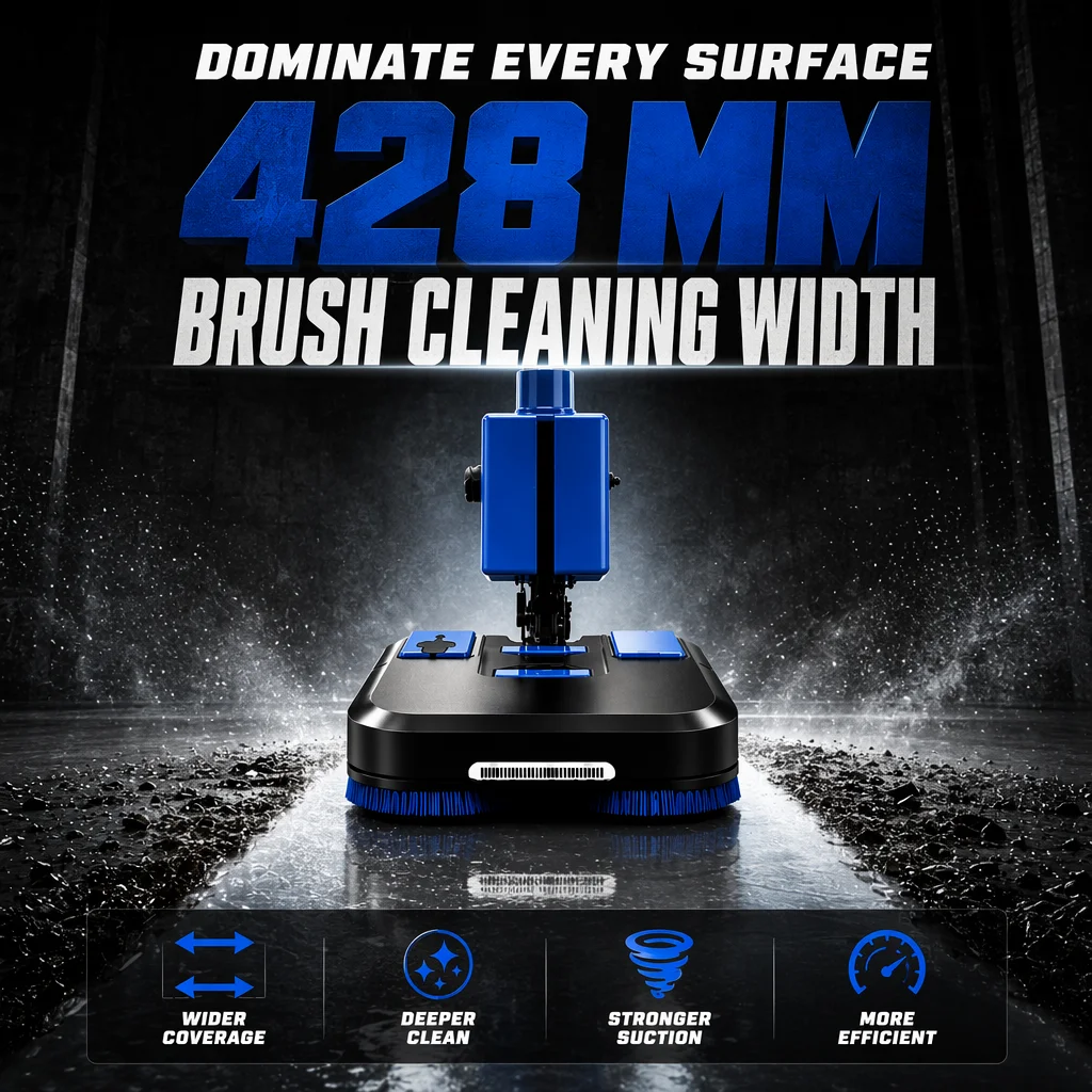 Mini Walk Behind Floor Scrubber E430B Cordless Lithium Battery Cleaning Machine with LED Light for Workshop Office