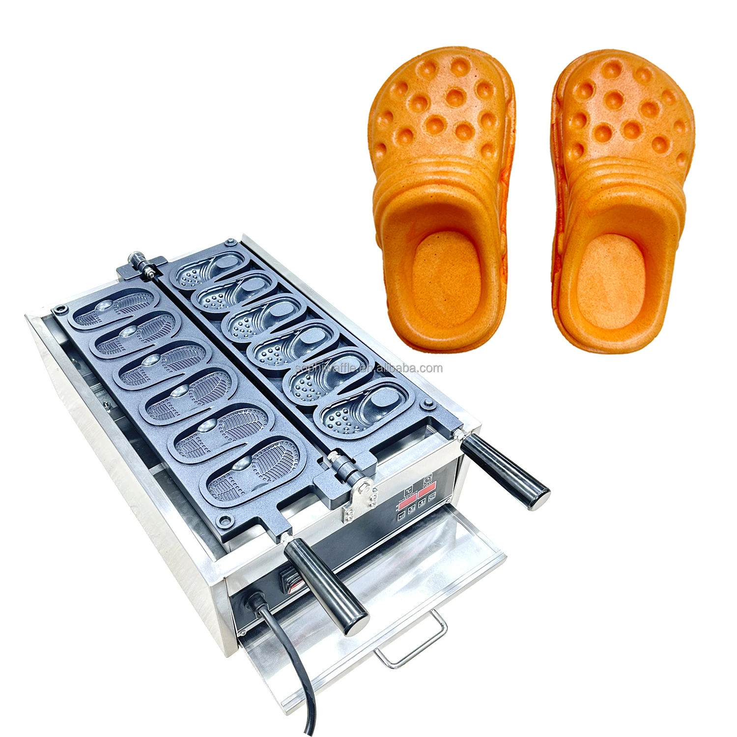 Commercial Electric Cheese Waffle Maker Snack Machines Bread Shoes Making Machine Crispy Cheese Cookie Maker