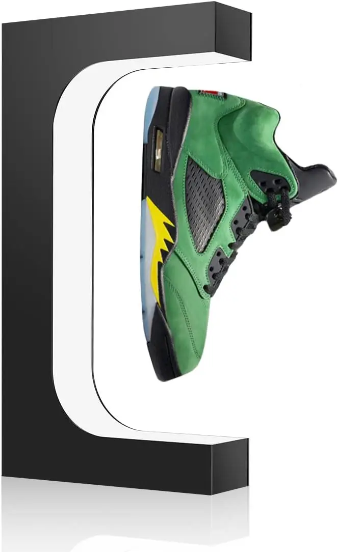 Floating Shoe Display Magnetic Levitation Sneaker Stand With LED Light Rotating Floating Holder Rack For Holiday Birthday Gifts