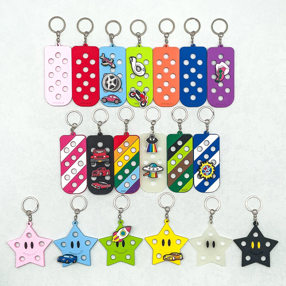 1PCS PVC Keychain Shoe Charms Decoration Vehicle Series Car Shape DIY Fashion Shoe Charms For Bag Combination Boys Girls Gifts
