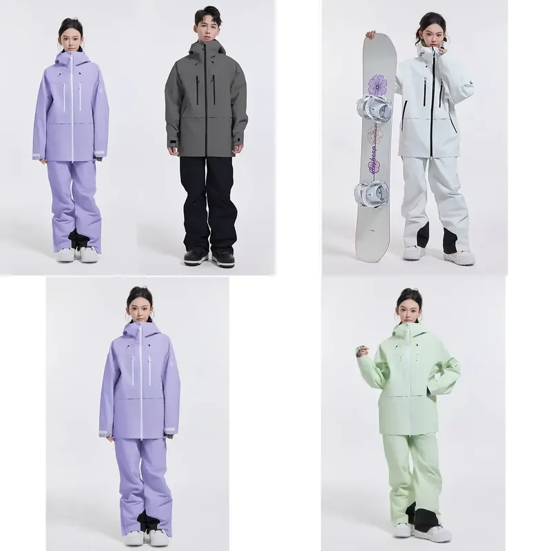 2025 Unisex Ski Suit Jacket Pants Set 3L 20K Waterproof Windproof Thermal Insulated Professional Snowsuit