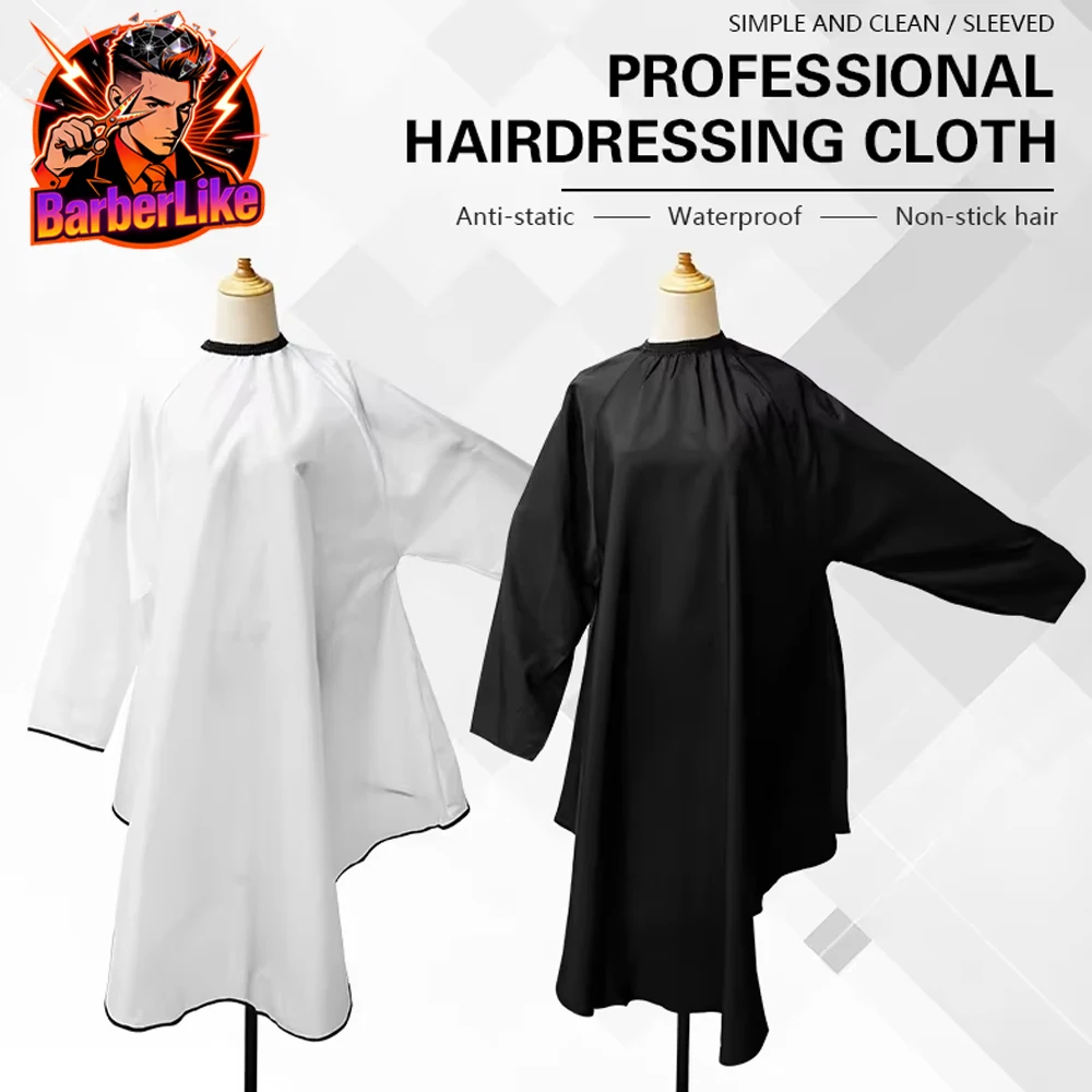 Sleeved Apron Barber Haircut Cloth Hair Cut Cape Hairdresser Gown Hairdressing Coat With Sleeves Barbershop Salon Accessory