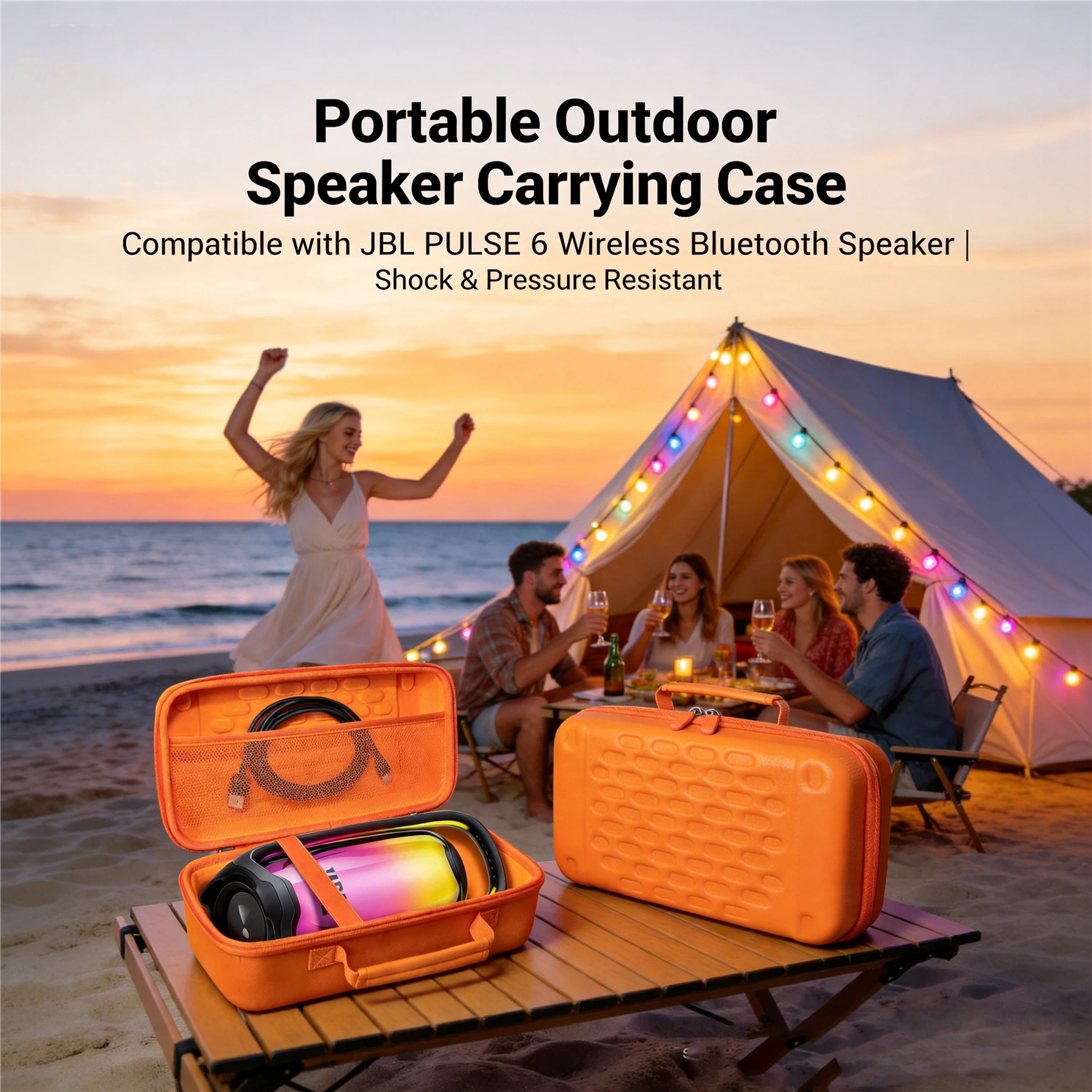 Hard EVA Shockproof Waterproof Storage Case for JBL Pulse 6 Portable Bluetooth Speaker with Anti Drop Protection Travel Bag