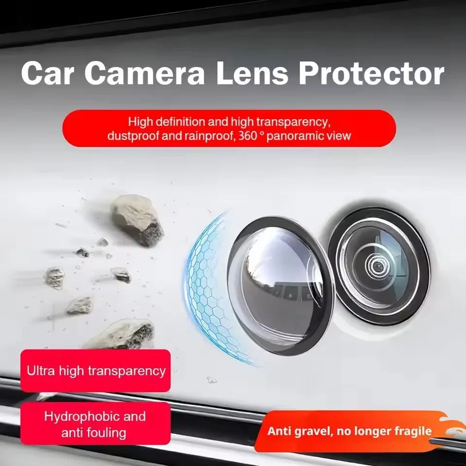 Car Camera Protective Cover Front Bumper Camera Anti-Scratch Shield Lens Guard PC Protective Cover Kits Waterproof Dust-proof