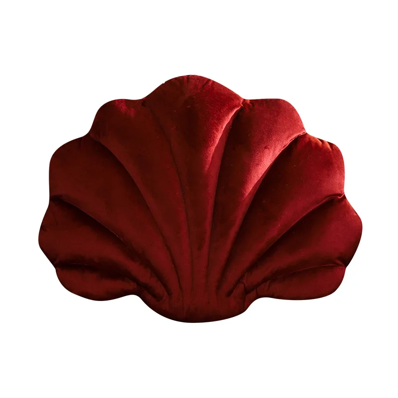 Dutch velvet shell throw pillow, cross-border popular ins pillow, home sofa cushion simulation creative shell throw pillow