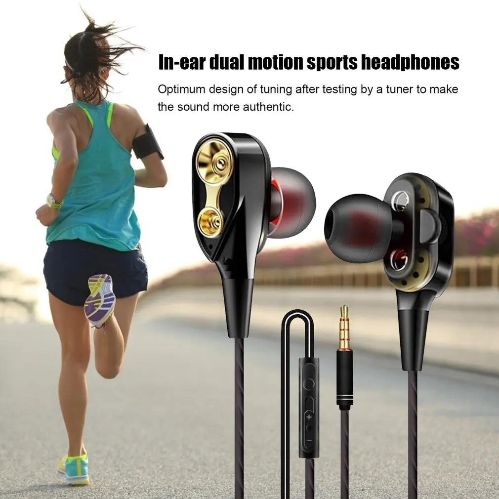Magnetic Wired Stereo In-Ear Earphones Super Bass Dual Drive Headset Earbuds Headphone For Smartphone Dropshipping Wholesale Hot