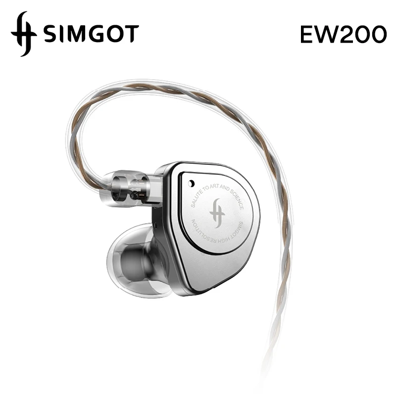 SIMGOT EW200 Earphone in-ear HiFi Wired Headphone 10mm 2 Magnetic Circuit 2 Cavity Dynamic Earbuds with Detachable Cable Headset