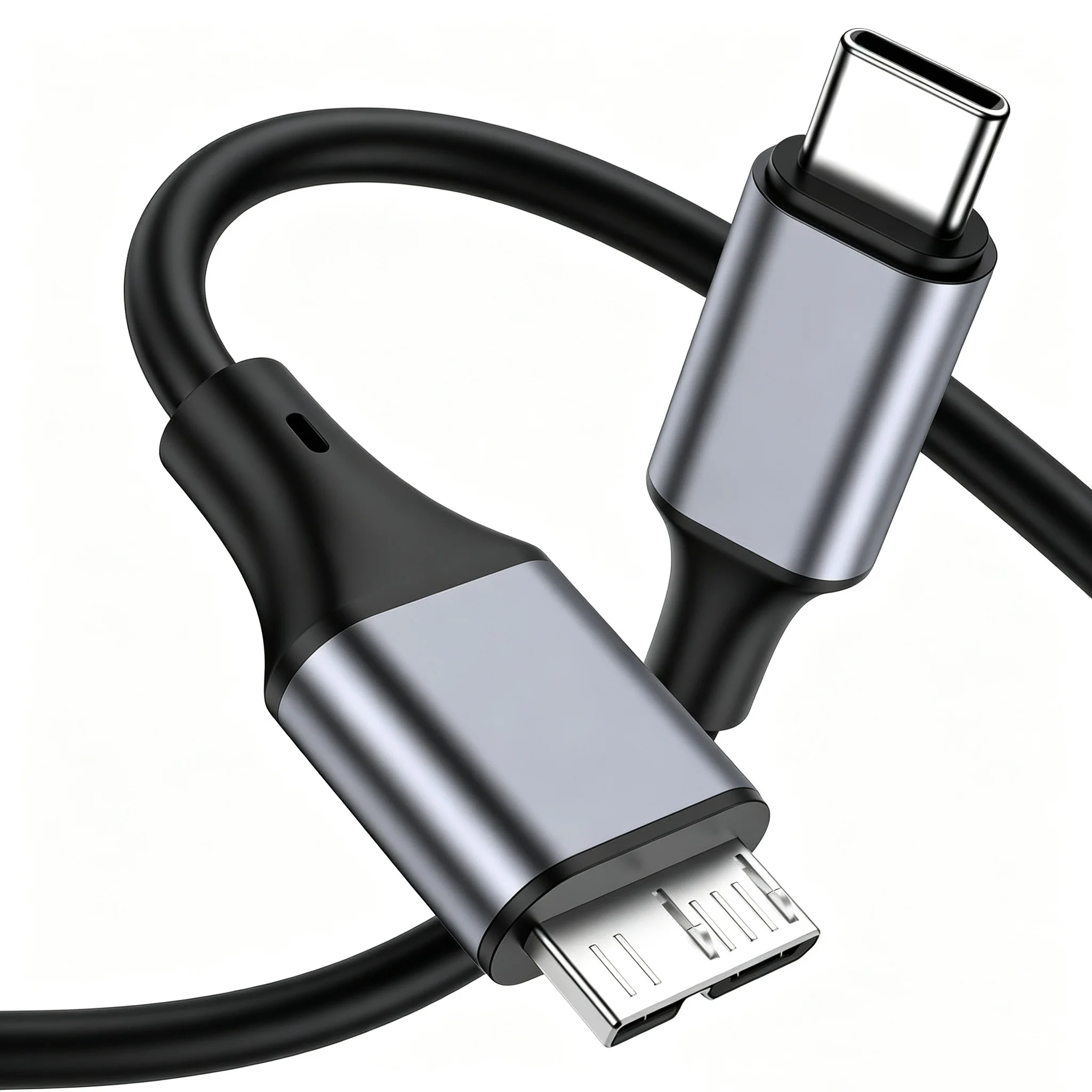 1M USB C to Micro B 3.0 Cable 5Gbps 3A Fast Data Sync Cord for Macbook Pro Hard Drive Disk HDD SSD Case Micro-B to USB C Cable