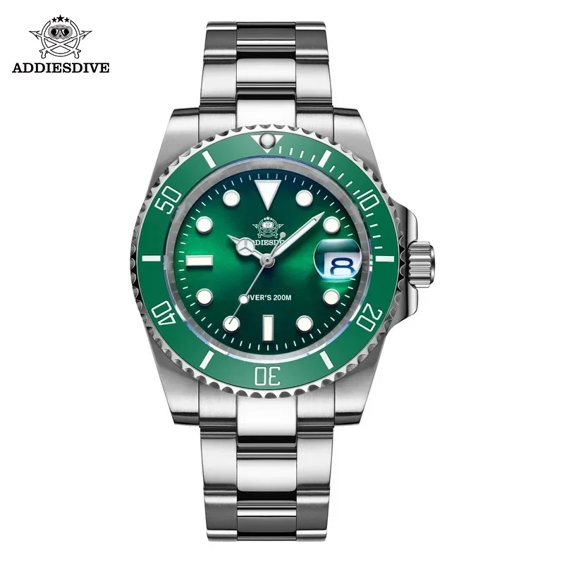 ADDIESDIVE Stainless Steel Dive Mens Watches European and American Business H3 Quartz Watch Waterproof Outdoor Sports Wristwatch