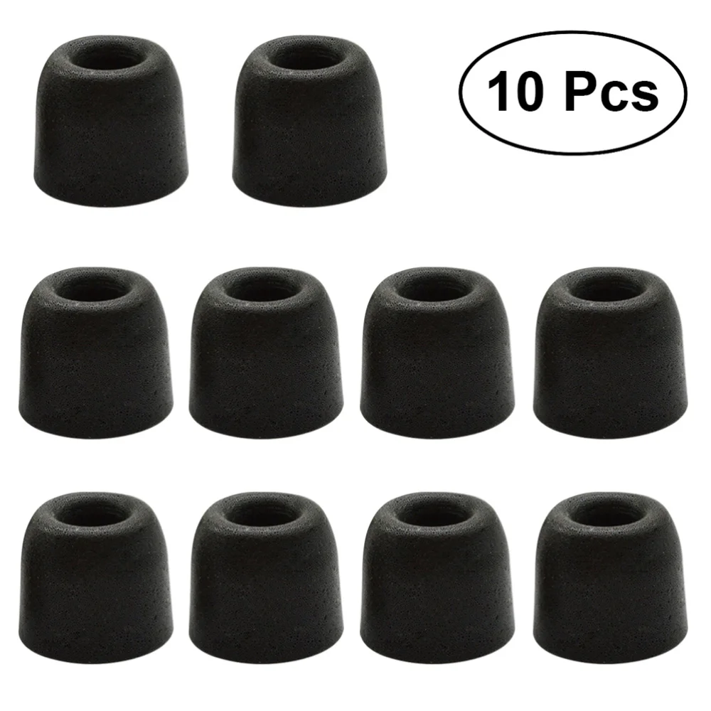 10pcs Foam Premium Ear Phones Noise Isolation T-200 Earbud Replacement (Black)Black Earbud Earphone Tip Replacement