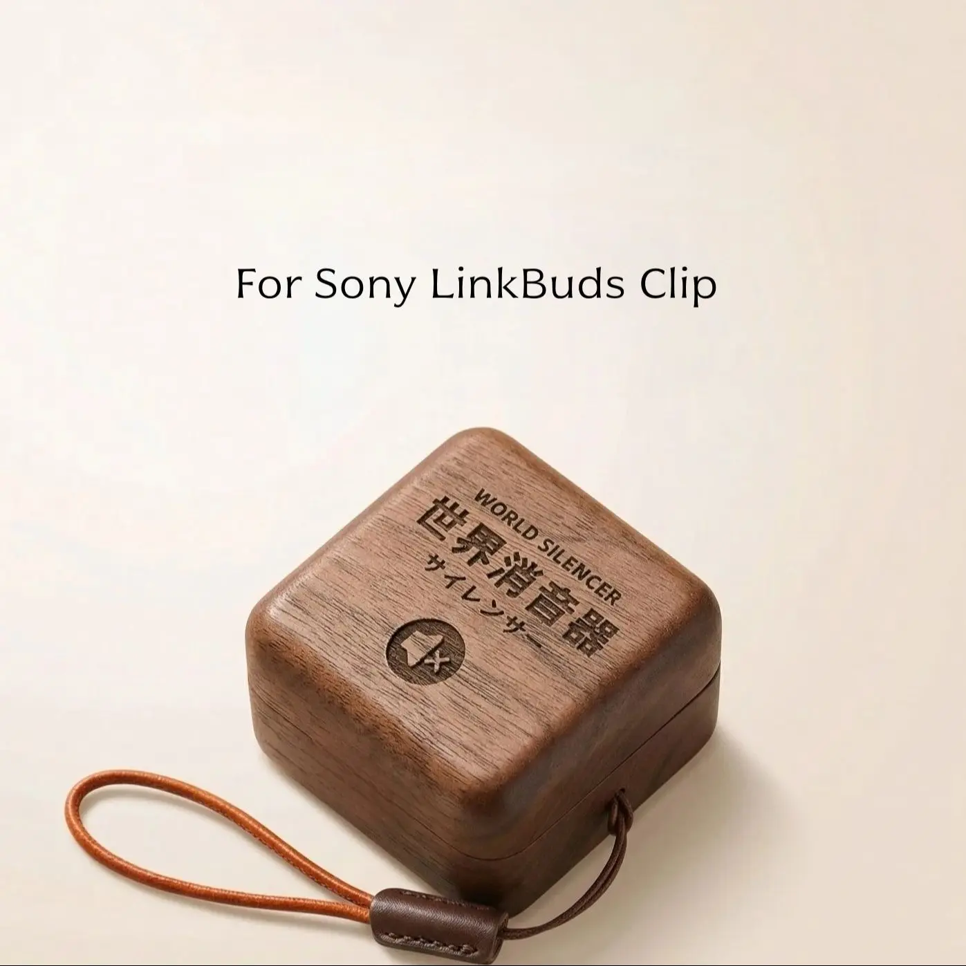 Premium Walnut Wood Earbuds Case for Sony LinkBuds Clip, Handmade Natural Wood Cover, Smooth Touch, Luxury Fee