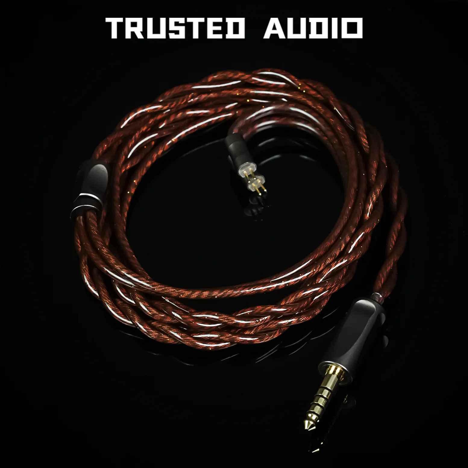 Trusted-50S iem cable Brown-Black Premium Earphone Cable Compatible with 0.78mm 2pin / MMCX / IE900 / Dual 3.5mm Connectors