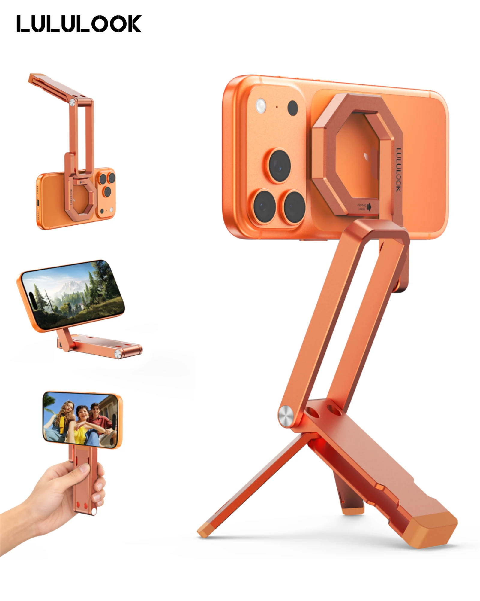 LULULOOK Rugged Magnetic Phone Tripod Stand for IPhone/Pixel 10 Tripod Mount Portable Strong Magnetic Phone Holder for Magsafe