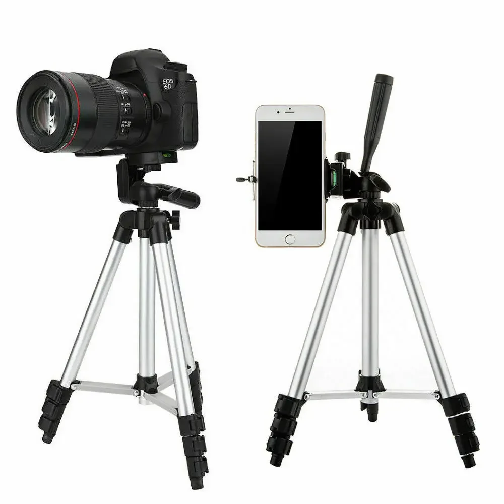 Portable Camera Tripod Stand with Bag Foldable Phone Holder Mount for iPhone Android