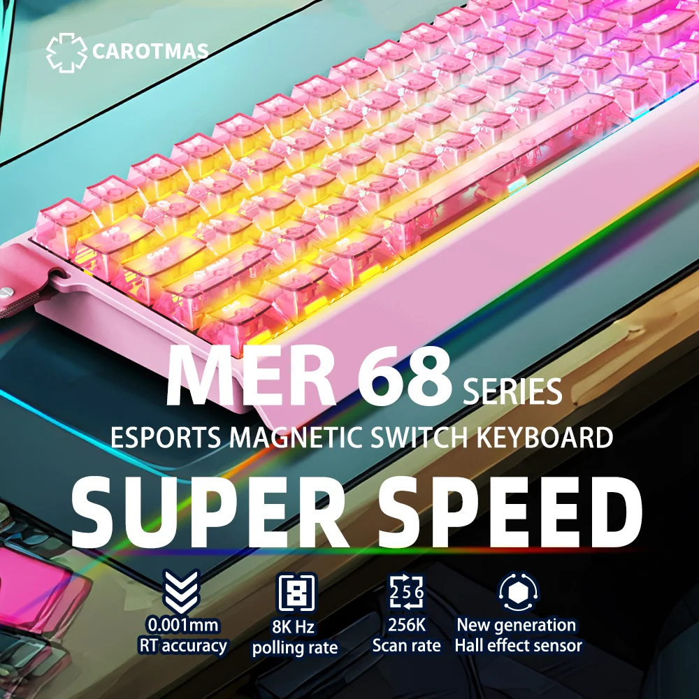 IROK CAROTMAS MER68 PRO MAX 0.001mm 8K Magnetic Switch Gaming Keyboard  Quick Trigger Mechanical Keyboard Hot Swap SOCD Wried