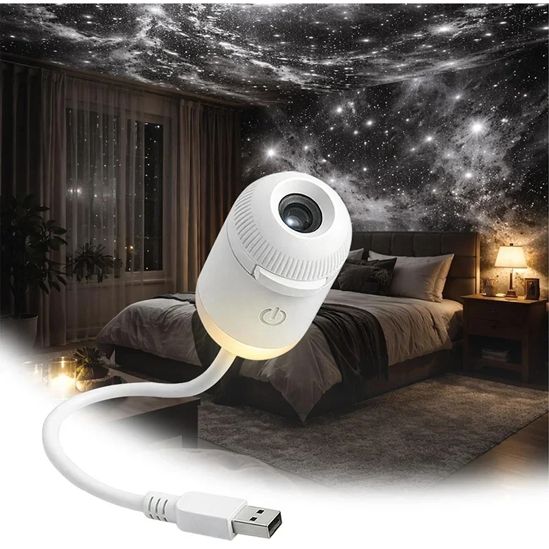 2-in-1 Galaxy Star Projector Dimmable Night Light LED Lamp with Touch Control for Bedroom Kids Sleep Room Decor Friends Gifts