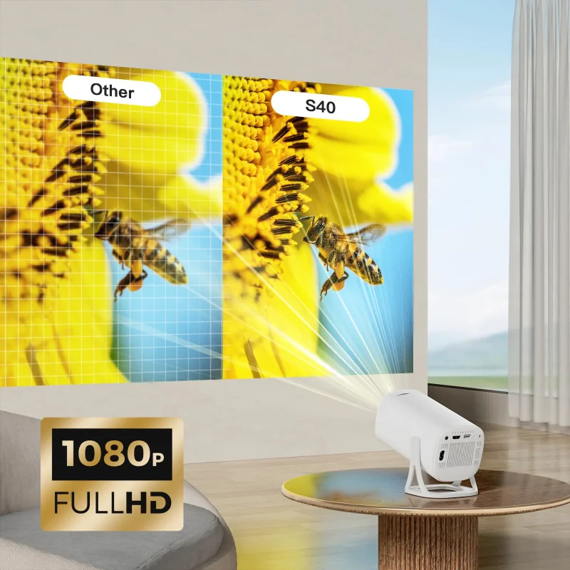 S40 Home Smart Digital Projector Android11 Support 4K 1080P WiFi6 BT5.4 Allwinner H713 1280*720P Auto Keystone Pocket Beamer