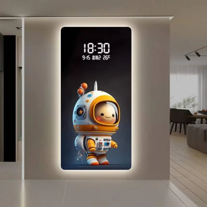 Living Room Led Wall Clocks Modern Light Kids Nordic Calendar Digital Wall Clock Temperature Minimalist Reloj Pared Home Decor