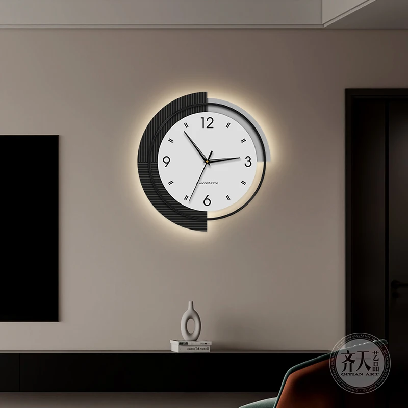 Light Luxury Led Wall Watch Modern Silent Fashion Design Creative Aesthetic Clock Wall Cartoon Interior Horloge Murale Decor