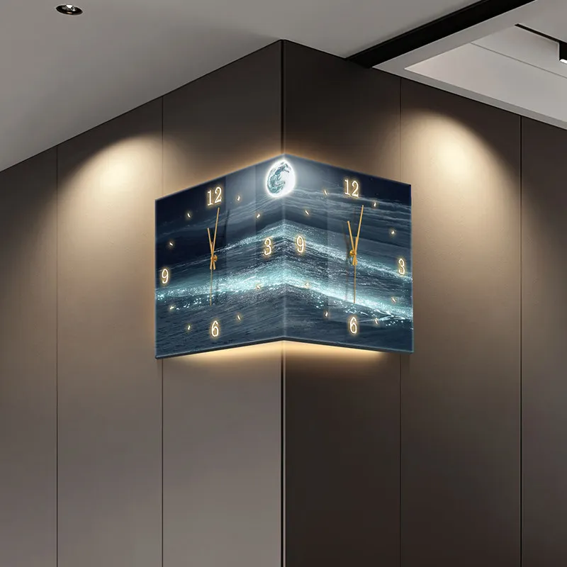 #Led Digital Wall Clocks Luxury Restaurant Living Room Art Mural Wall Watch Interior Silent Nordic Relogio De Parede Home Decor