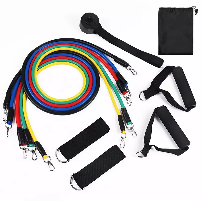 11Pcs/Set Gym Equipment Latex Rope Exercise Workouts Home Training Physical Therapy Bands Elastic Fitness Resistance Bands