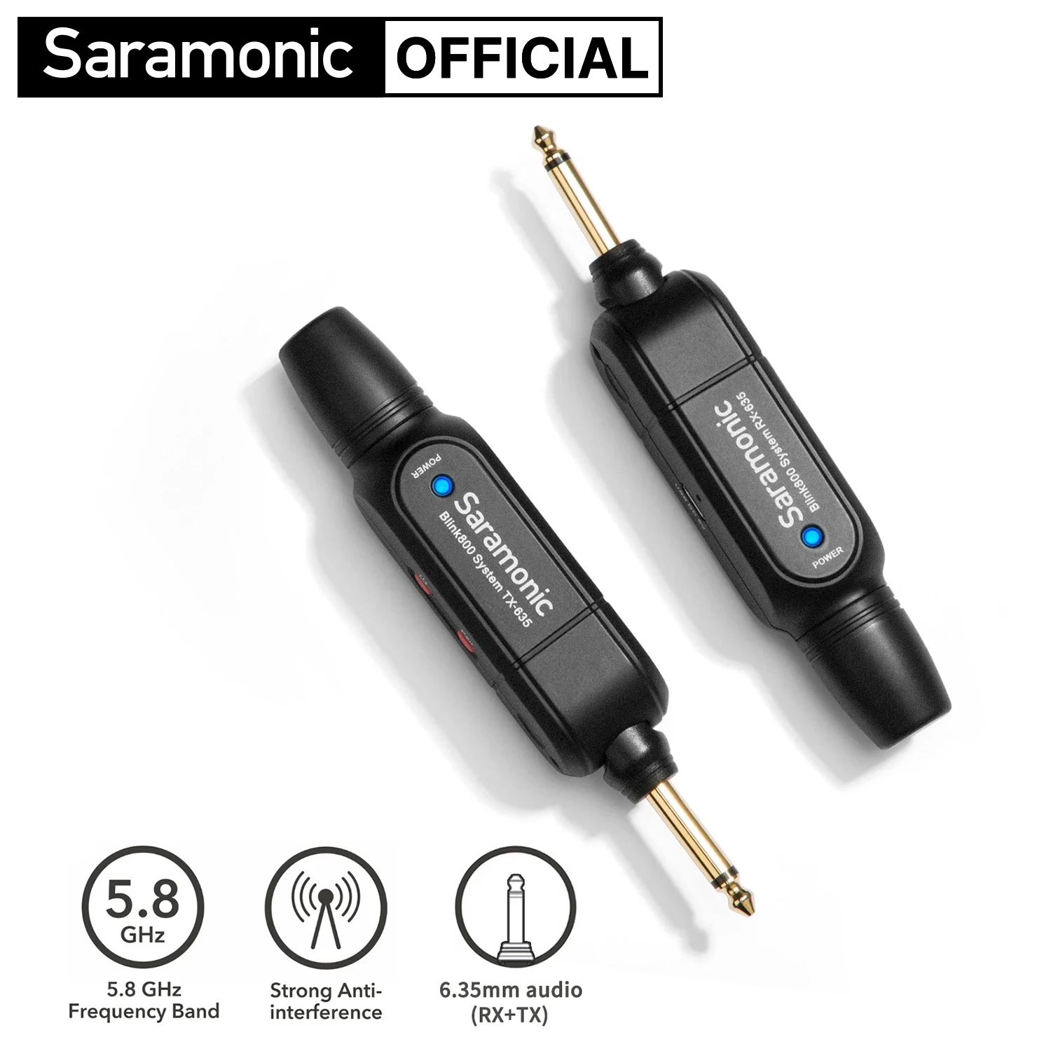 Saramonic Blink800 B3 5.8GHz Digital Wireless Microphone System for Guitars Audio Mixers Instruments Amplifiers Streaming