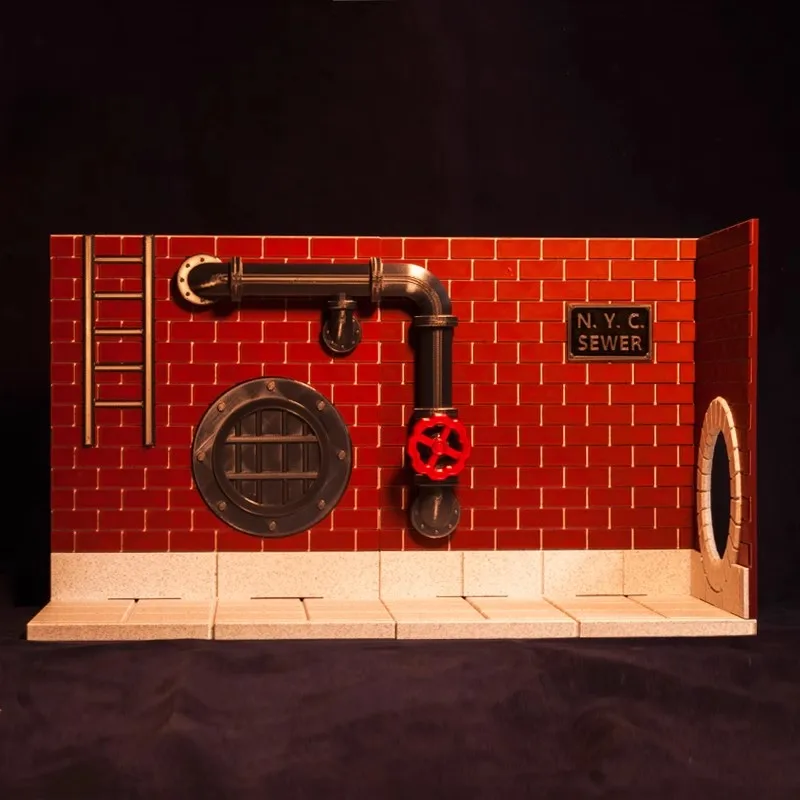 [X FIGURE] Wikeetoys Display Base New York Sewer 1/12 Scale Diorama for 6 Inch Action Figures TMNT Simple Scene for Photos