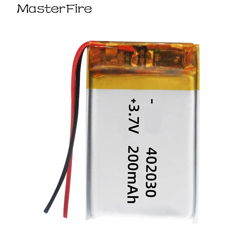 20pcs/lot 3.7V 200mah Rechargeable Lithium Polymer Battery 402030 for Bluetooth Recorder Smart Watch LED Light Webcam Batteries
