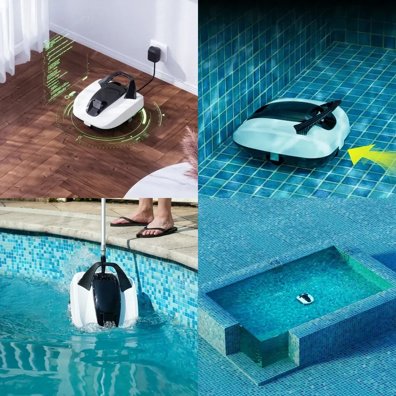 Manual Corded 2 Wheel Lithium Battery Pump Leaf Manufacturers Ai Glass Swimming Cordless Automatic Vacuum Pool Cleaner