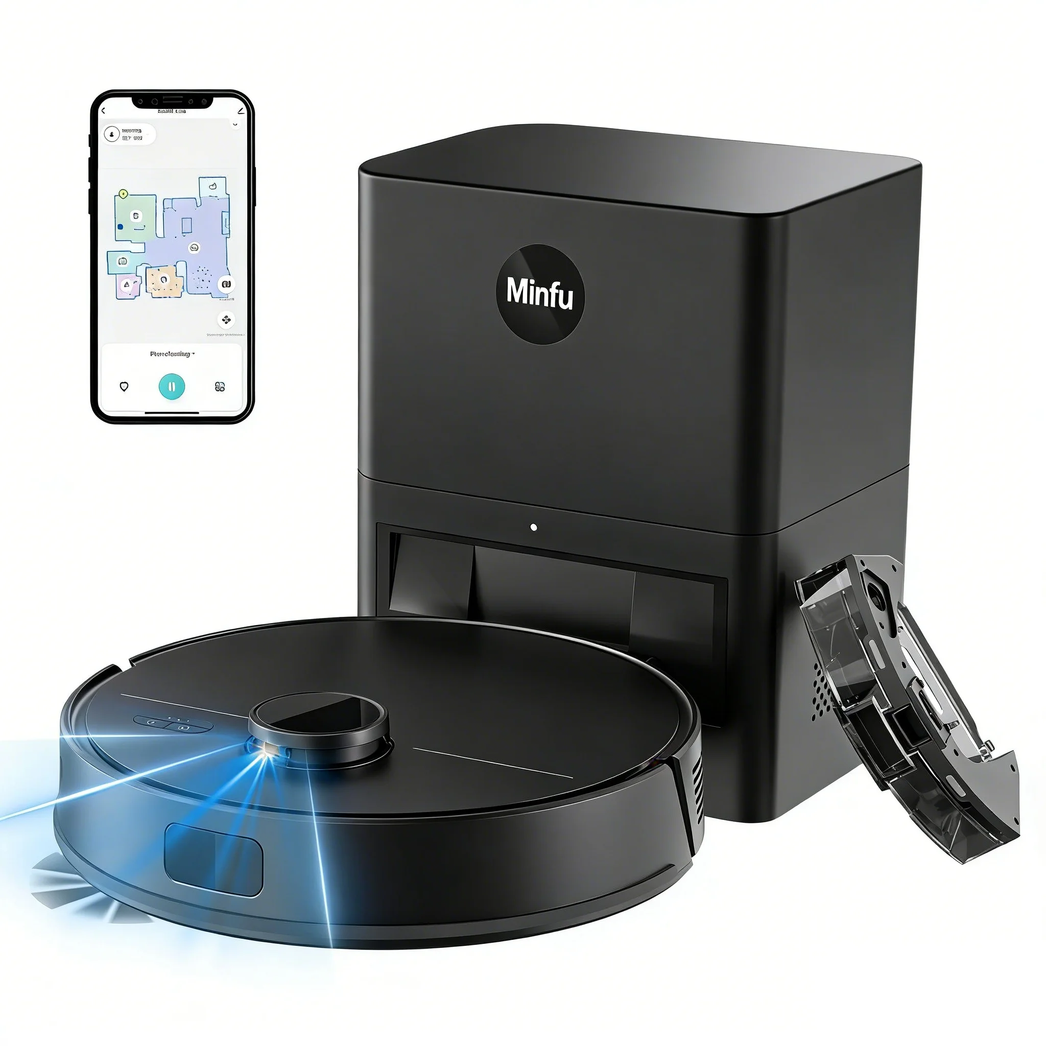 High Suction Power Robotic Self-Emptying Multifunctional Sweeping and Wet Mopping Robot Automatic Cleaning Vacuum Cleaner