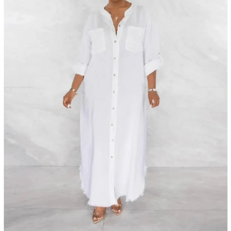 Summer Dresses Women Plus Size White Folds V-neck Sleeveless Party Prom Dress High Waist Casual Streetwear Elegant Vestidos