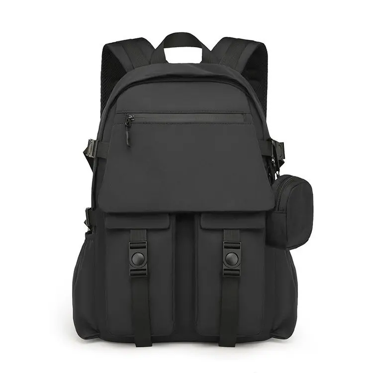 Men Waterproof Backpack Detachable Mini Pouch Buckle Multi Pocket Daypack Student Office Daily Travel Outdoor Casual Rucksack
