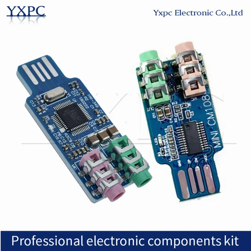 CM108 USB Drive Free Sound Card For Laptop Computer External Sound Card Module with 3.5mm Microphone Jack