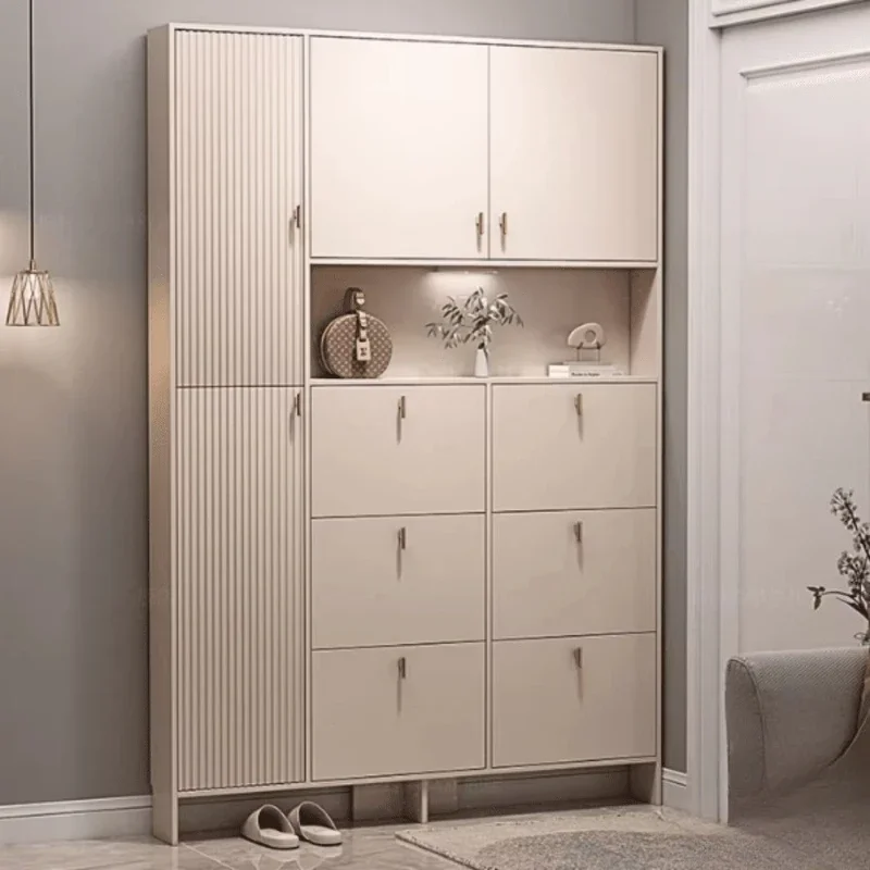 High-end smart shoe cabinets with clamshell doors enhance your living space