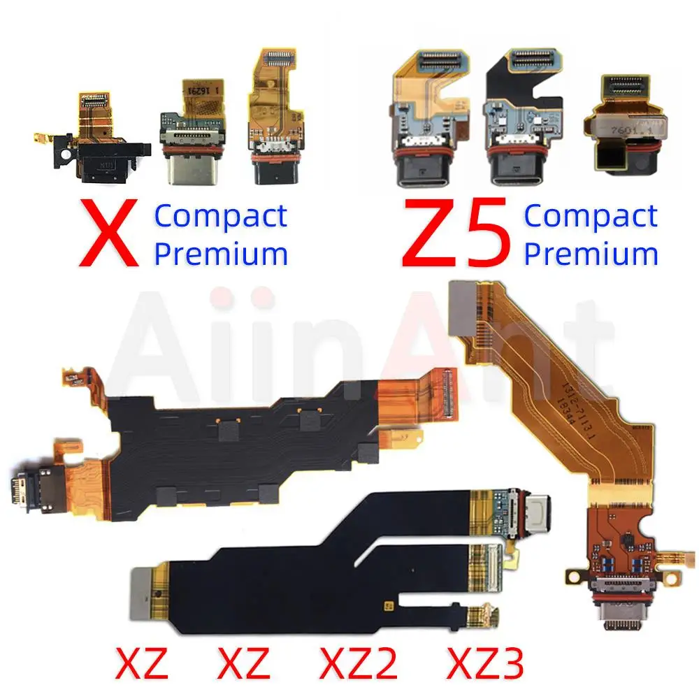 Aiinant USB Charging Port Charger Dock Connector Flex Cable For Sony Xperia X XZ XZ1 XZ2 XZ3 Z3 Z4 Z5 Compact Premium Plus