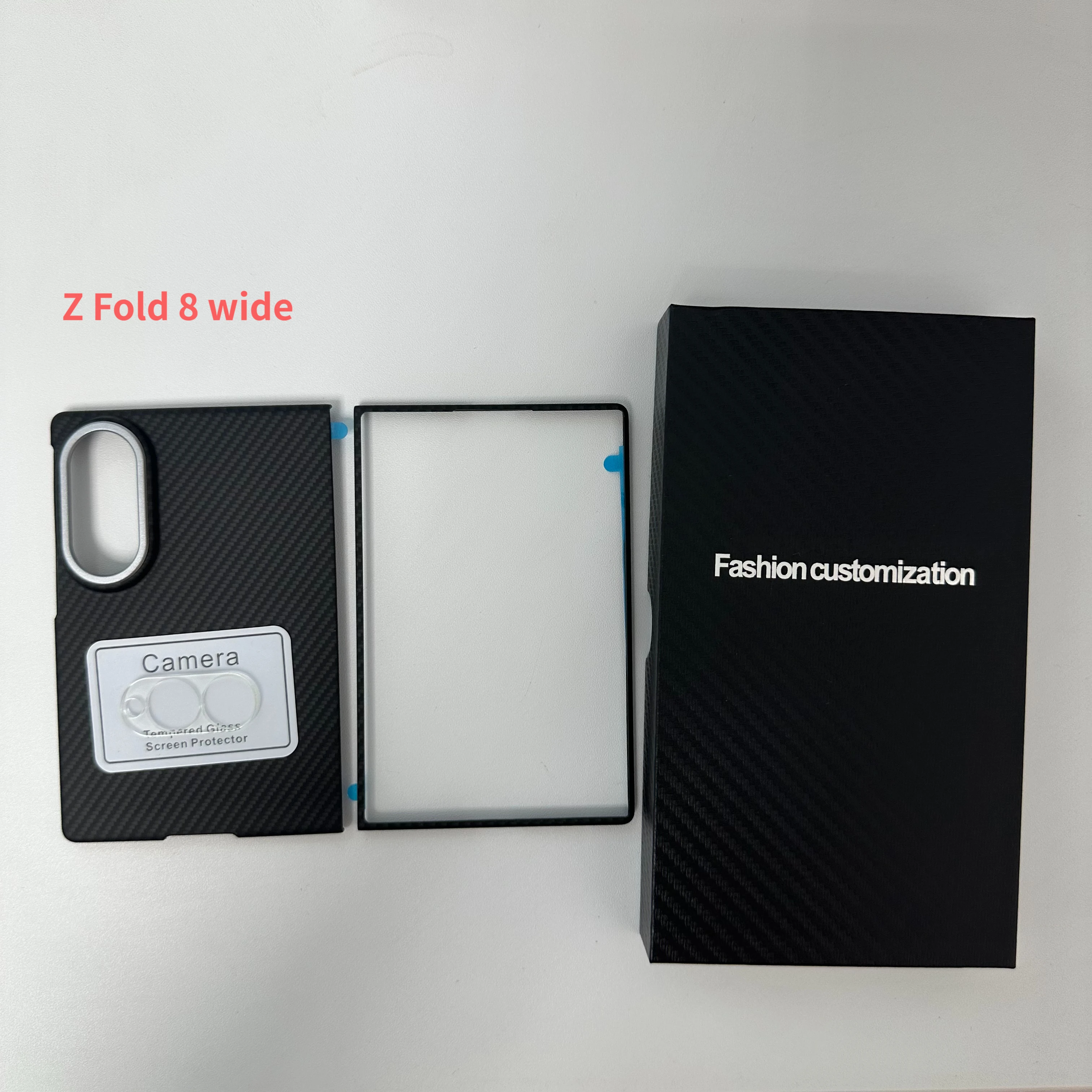 Premium Busienss Ultra Slim Nano Carbon Fiber Texture Case For Samsung Galaxy Z Fold 8 wide for Magsafe Alloy Lens Shockproof Co