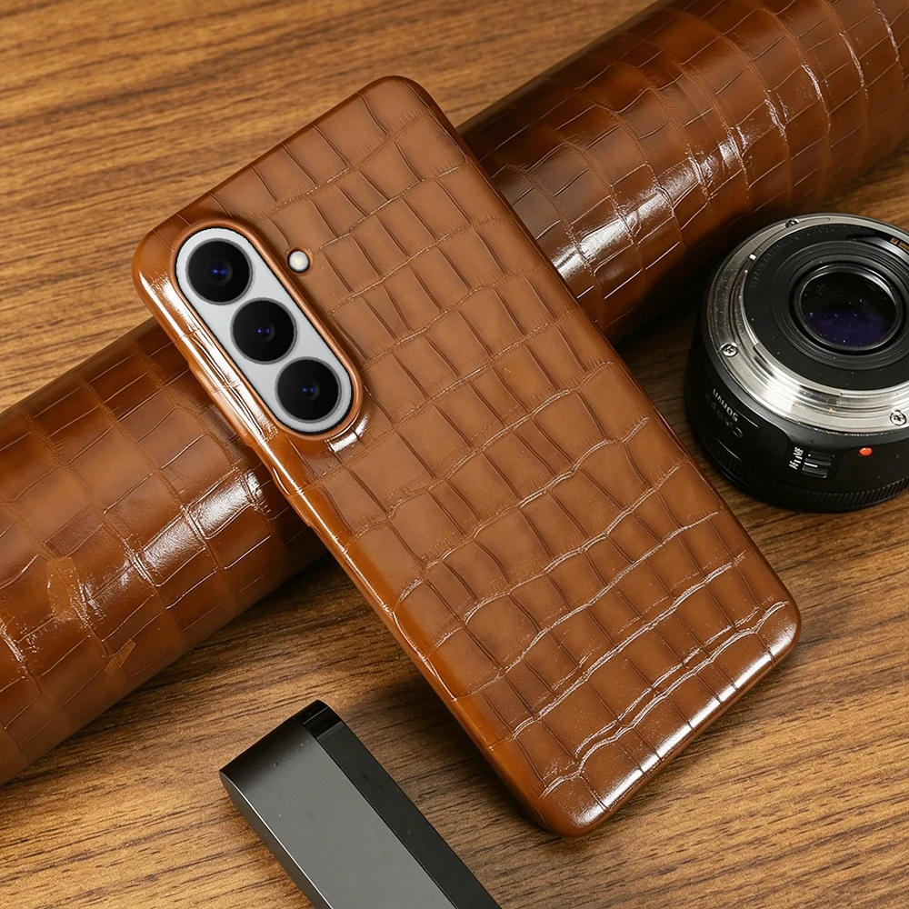 Premium Crocodile Leather Case For Samsung Galaxy S26 Plus S24 S23 S25 Edge S22 S21 FE S20 Note 20 Ultra Phone Cases Back Cover