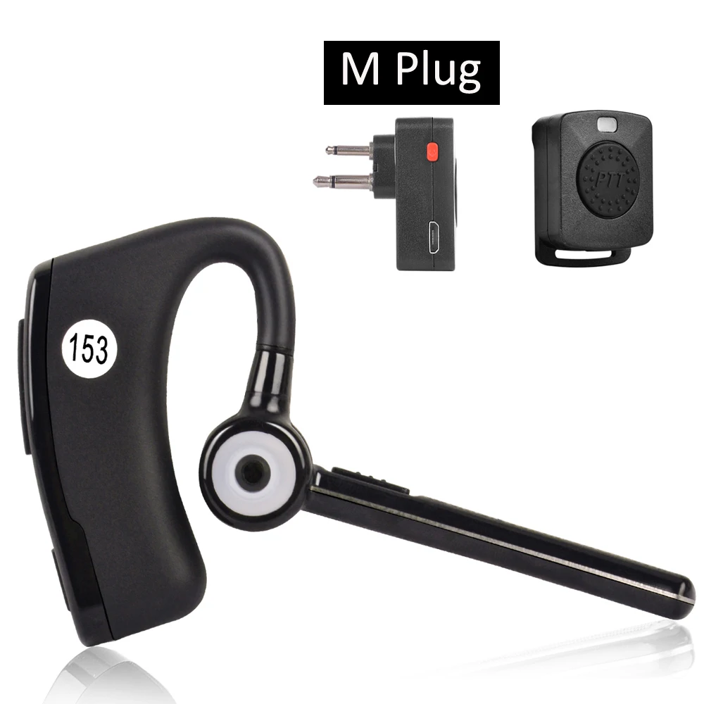Wireless Handsfree Walkie Talkie, Bluetooth Headset, PPT Earphone for Motorola, 2 Pins CP200, CP040, EP450, Two Way Radio,