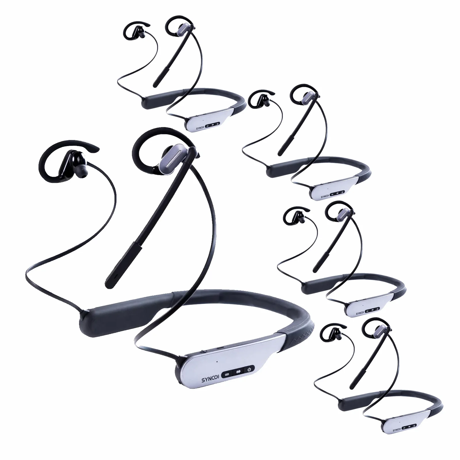 Synco Xtalk S1 S2 S5 Full-Duplex 2.4G Wireless Intercom Headset System Dual-mic Noise Cancellation 250m Transmission