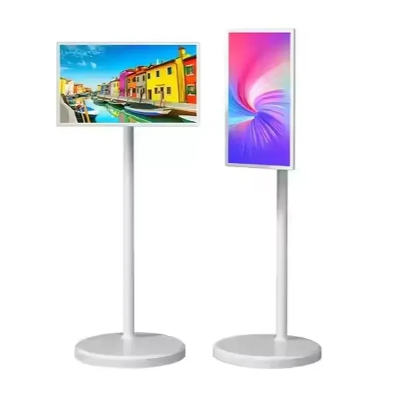 24 Inch Touch Screen Monitor Portable TV with Stand Wheels Rotating Display for Kitchen Bedroom Entertainment Home Office Use