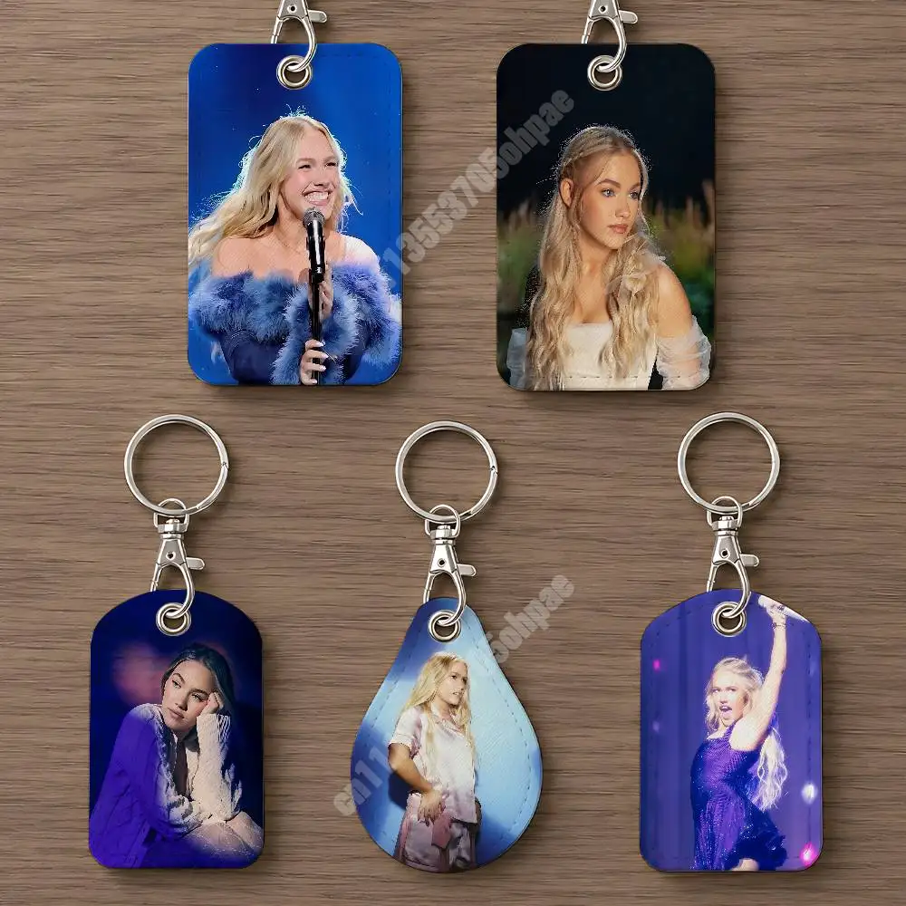 F-Freya S-Skye Somewhere Over The Rainbow Leather Keychain Card Holder for Airtag & Luggage Tags Casual Tracker Cover